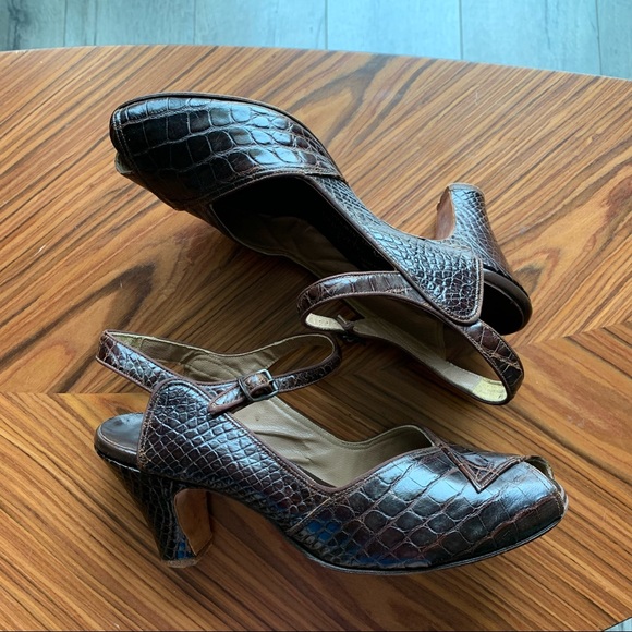 Vintage Eduardo Capalino Sling back peep toe - Picture 7 of 12